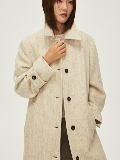 헤링본 트위드 싱글 코트_K234PSG703