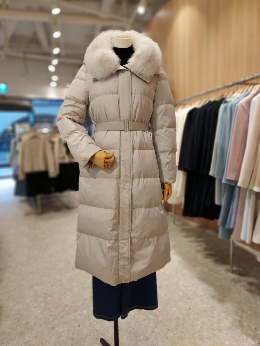 [라인어디션](N642) 후디 폭스퍼 구스 다운 롱코트 NDHCMK0100