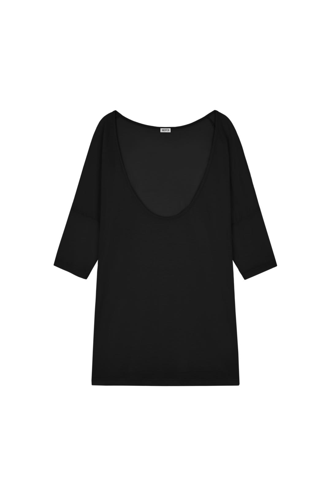 OVER U NECK T-SHIRTS (BLACK)