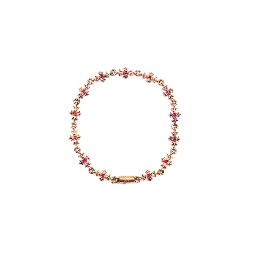 Chrome Hearts 22K Gold Ruby Tiny E Bracelet