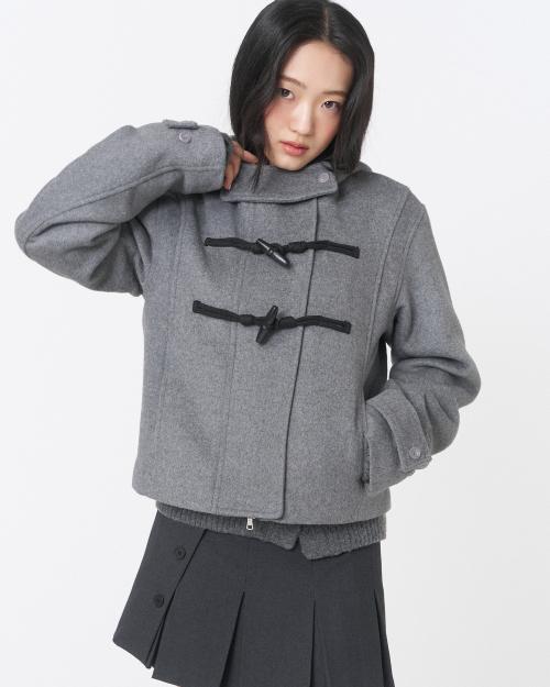 Duffle hoodie short coat DARK GREY