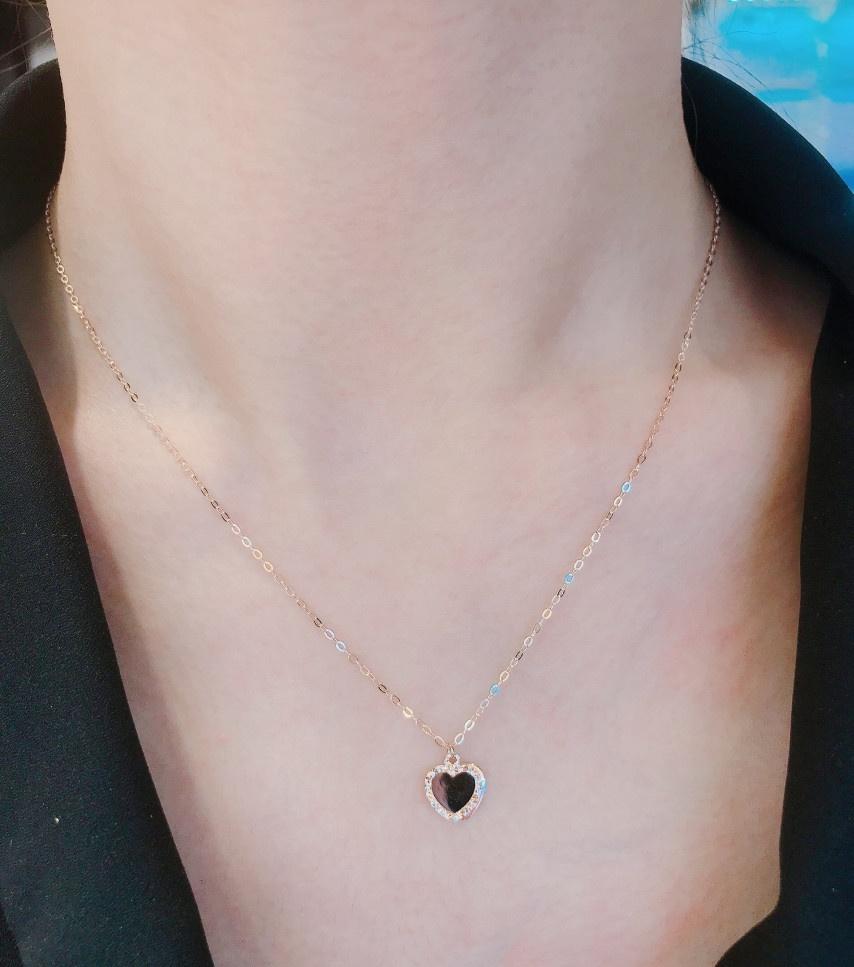 미니골드 14k 하트 컷팅 코인 목걸이 NOOS4076-G