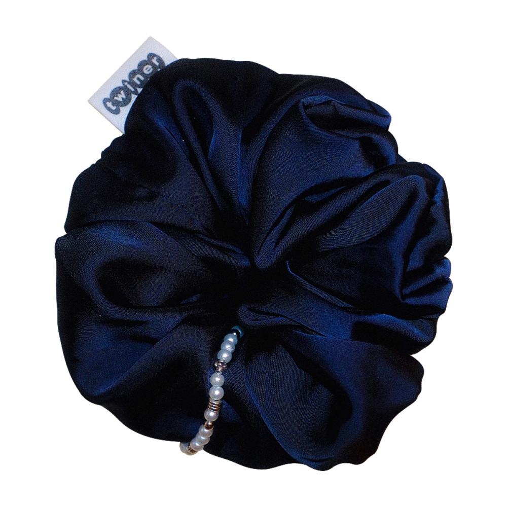 Charming satin Scrunchie - Navy (챠밍 새틴 스크런치 - 네이비)