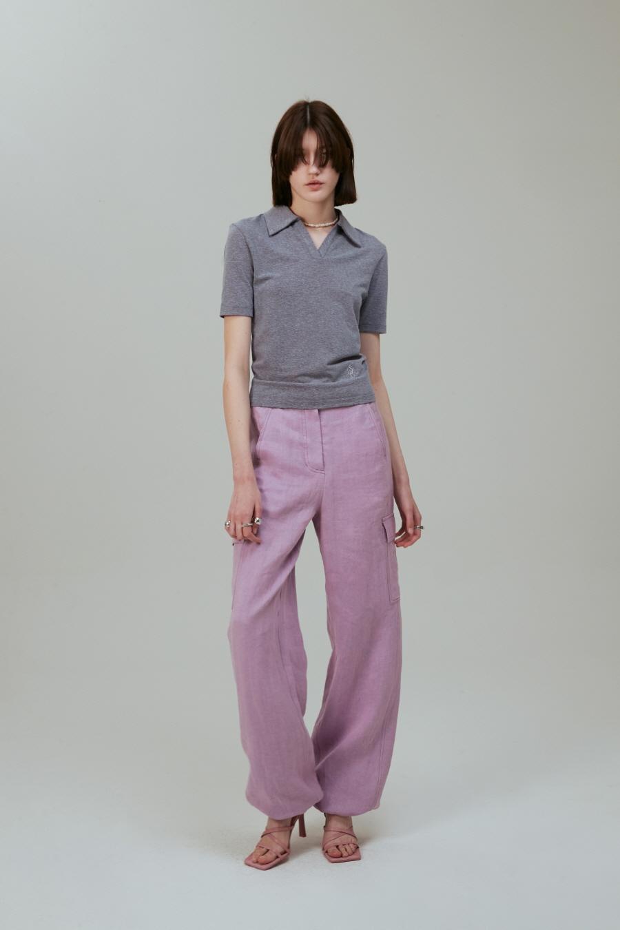 (예약발송) 린넨 와이드 카고 팬츠 PURPLE