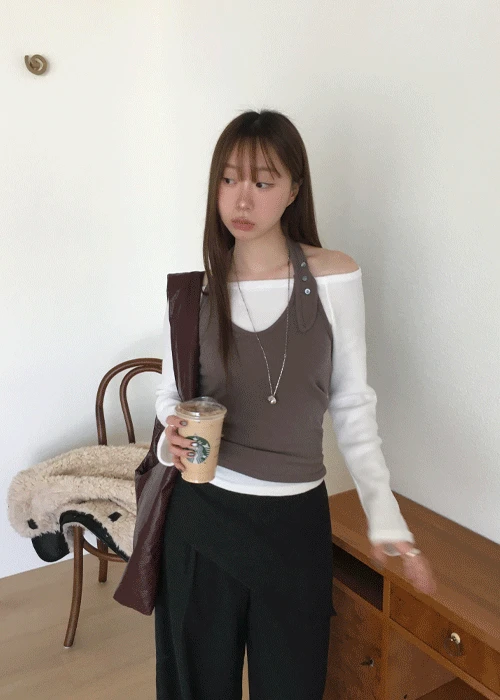 뮤던 자개 울 홀터탑 (4 color)