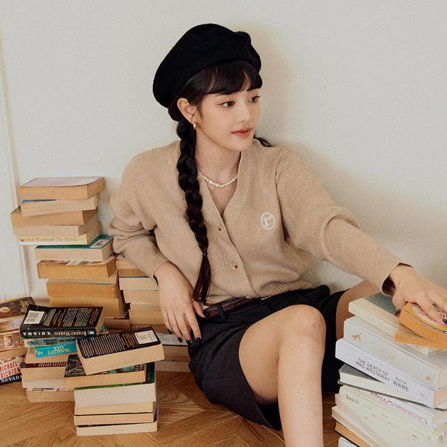 BASIC BUTTON CARDIGAN BEIGE