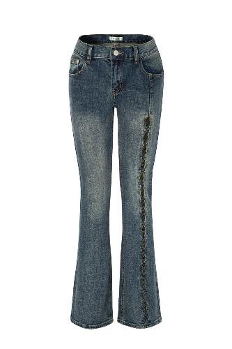 TEARDROP CUT-OUT JEANS