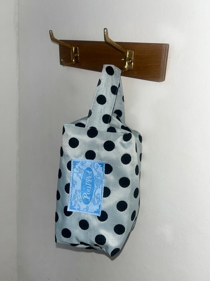 Silky Dot Pouch - Silver Blue
