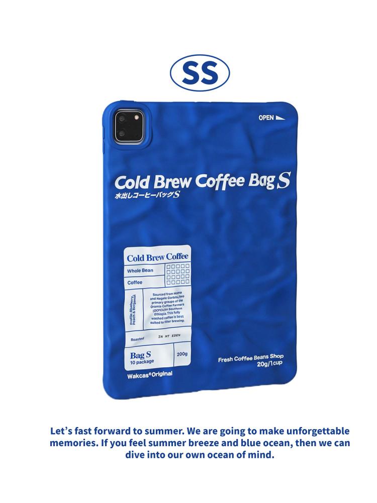 수심 Wakcas Cold Brew Case 아이패드 케이스 블루 심플 하드 힙한 감성