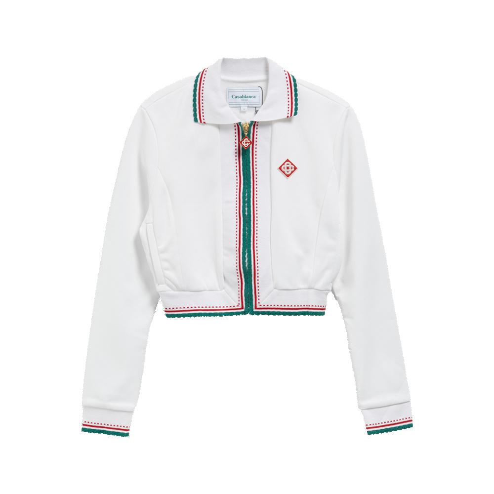 (W) 카사블랑카 SCALLOP 엣지 트랙 크롭 탑 - 화이트 (WS23JTP10101)