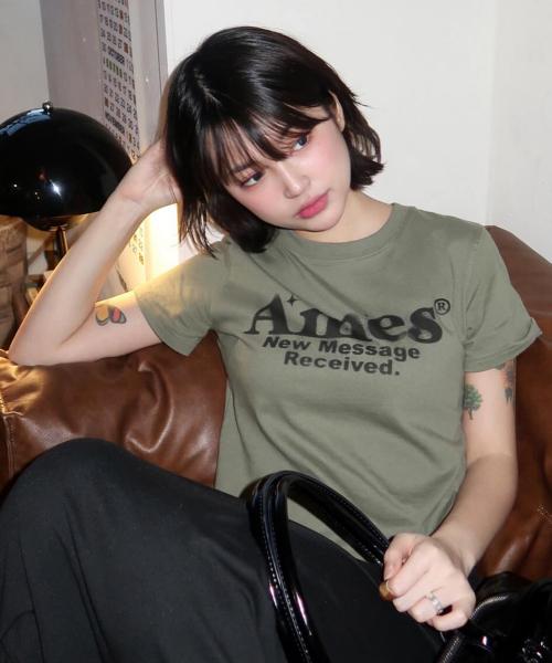 ROUND HEM CROP TEE KHAKI
