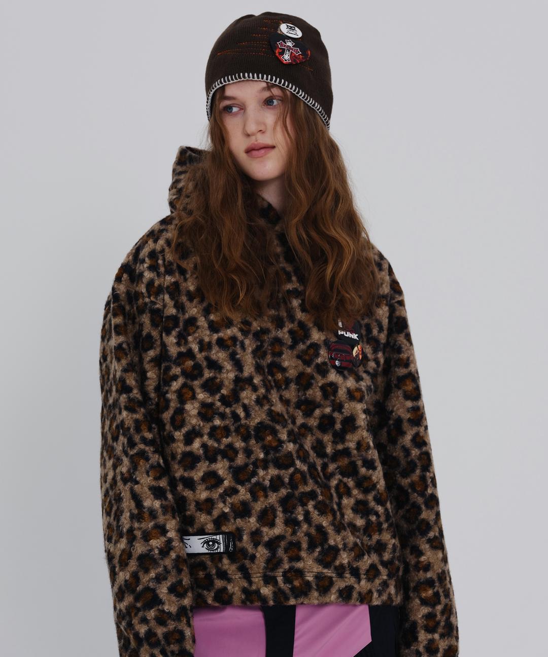 [2월 24일 이후 발송] HOPI EAR PIN BUTTON HOODIE - [BROWN]