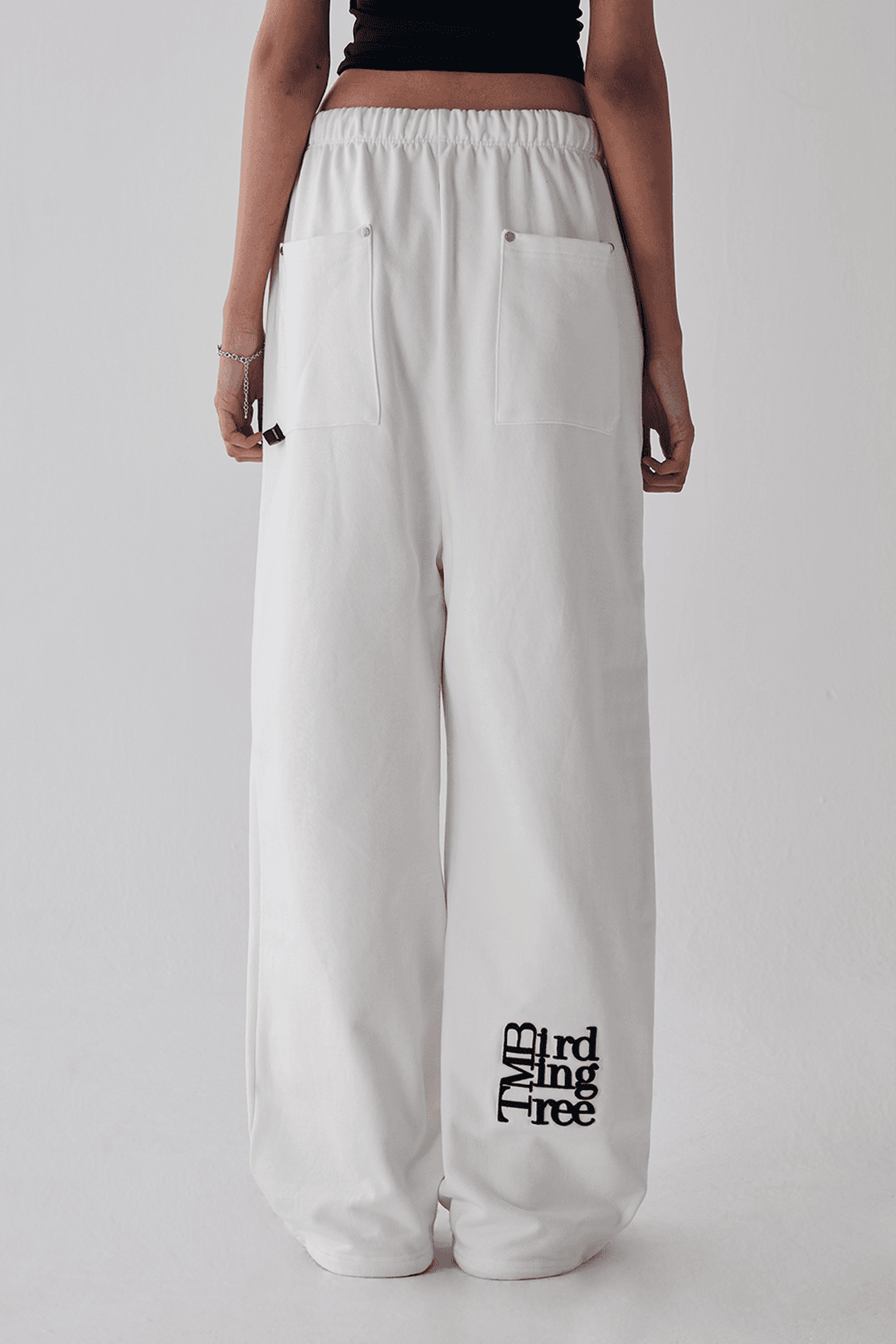 TMB Square Logo Sweat Pants [ White ]
