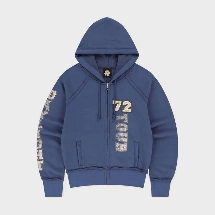 W 72TOUR Zip Up Hoodie Blue