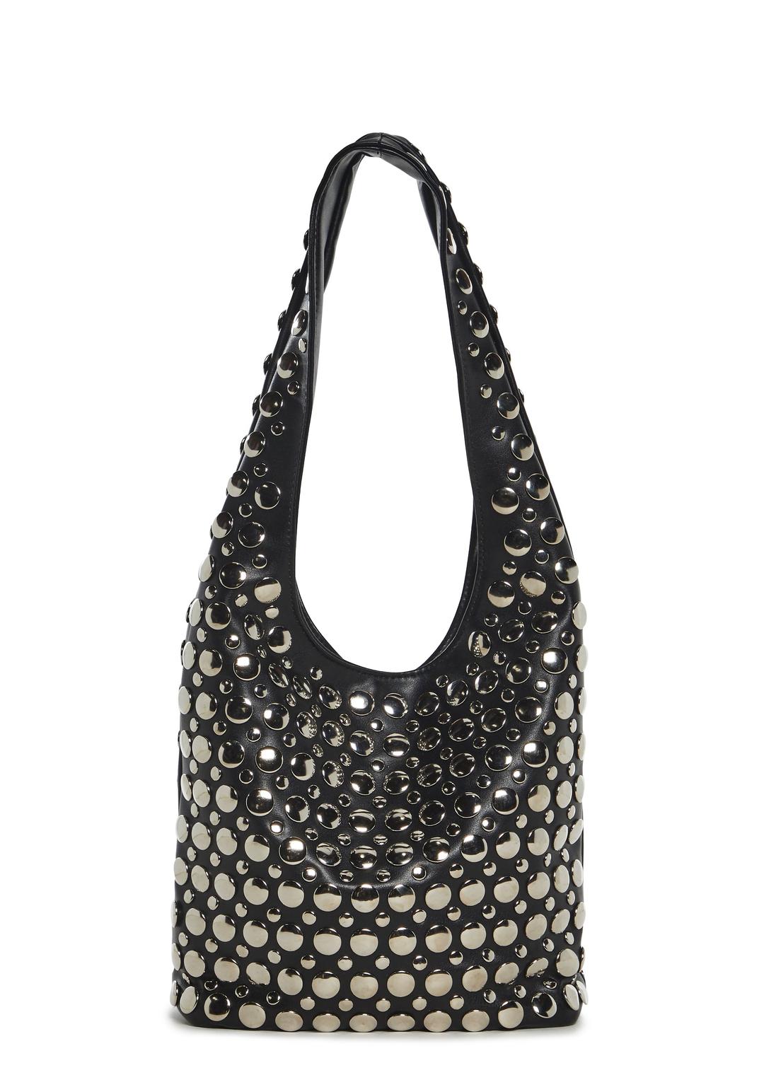 Studded Shoulder Bag - BLACK / ONE SIZE