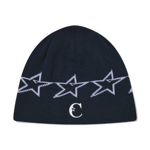 C 로고 스타 니트 비니 (네이비)