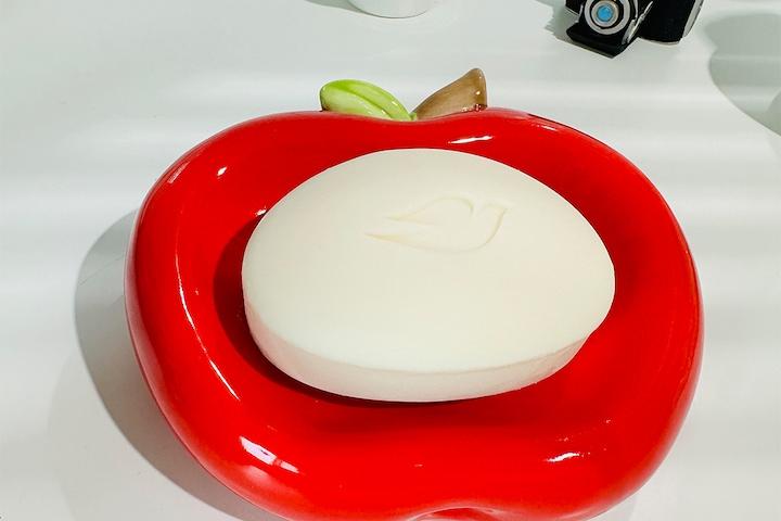 비누받침 물빠짐 세라믹 비누받침대 사과 비누 거치대