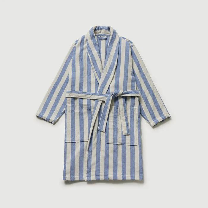 [JAJU/자주] 스트라이프 테리 가운 블루