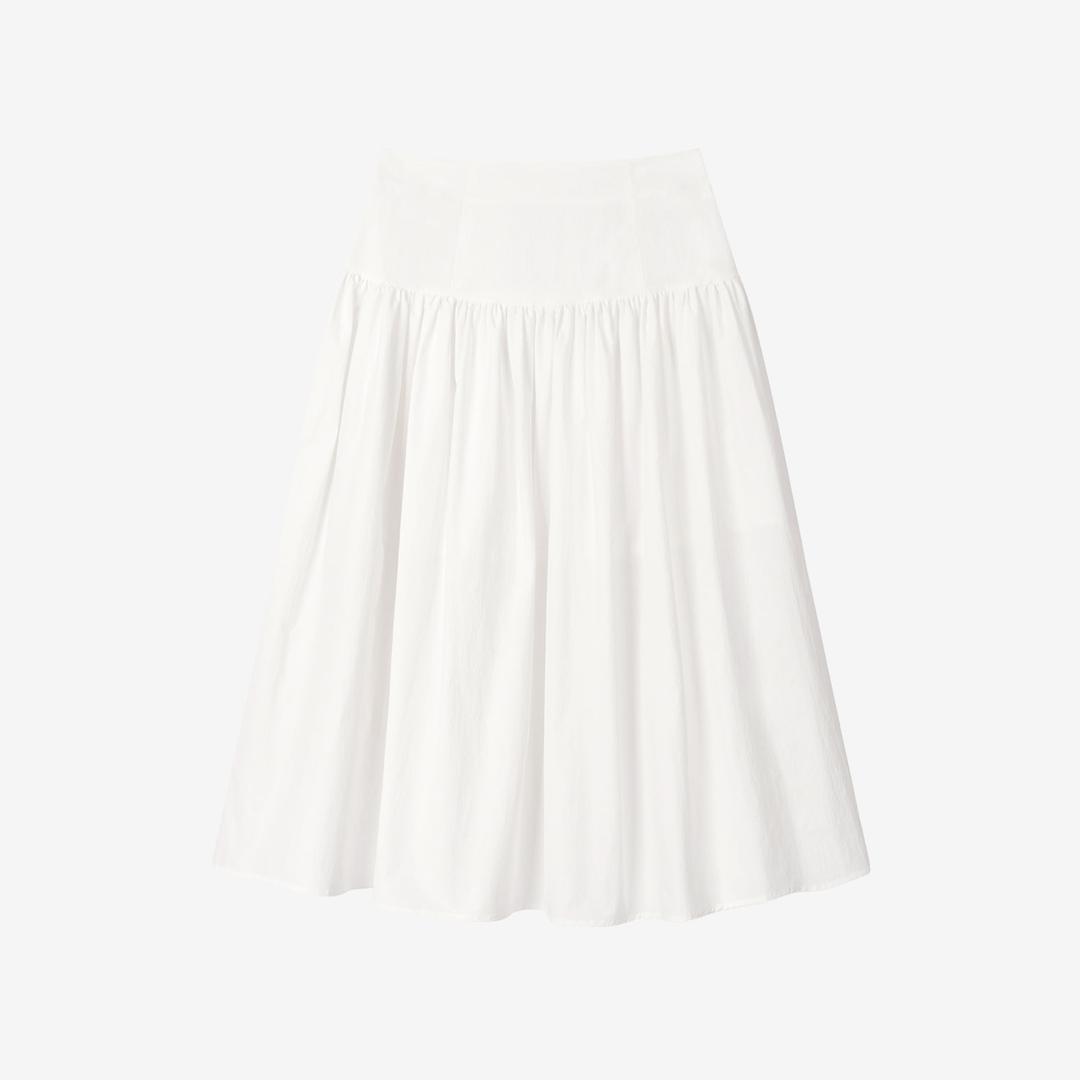 크링클 셔링 스커트 (화이트)