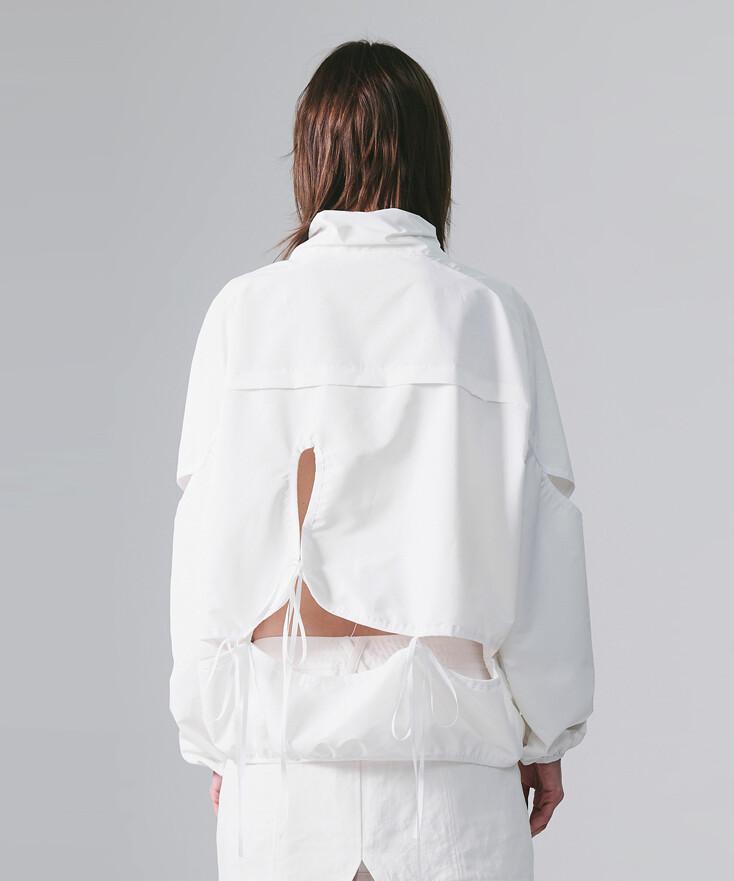 CUT-OUT WIND BREAKER (UNISEX) WHITE