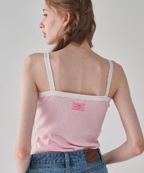 론론(RONRON)  LACE LINE RIBBON SLEEVELESS SOFT PINK - 사이즈 & 후기 | 무신사
