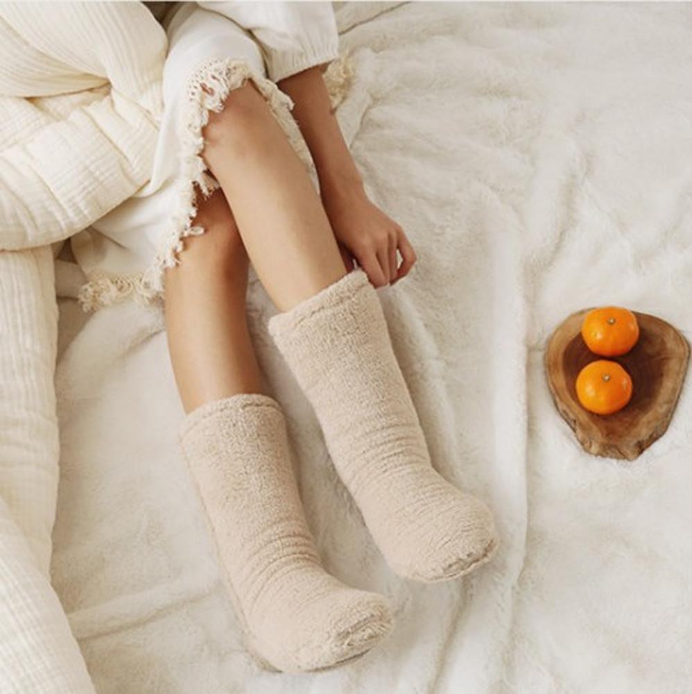 양털보아 롱 수면양말 수족냉증 덧신 임산부 미끄럼방지 보온 무압박 선물