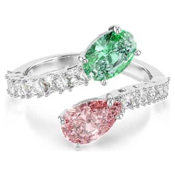 Ariana Grande x Swarovski 오픈 링, 믹스 컷, 멀티컬러, 로듐 플래팅