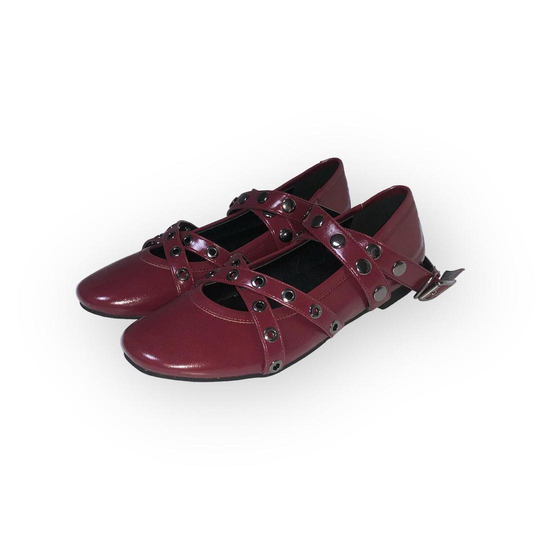 그린씨 stud strap flat shoes (2color) / 스터드 스트랩 플랫 슈즈