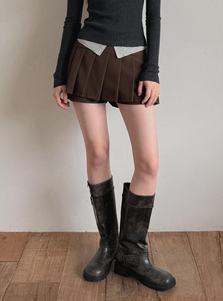 [온라인단독] [지민, 햄치즈'pick] 제릿 플리츠 미니 스커트 쇼츠