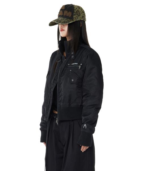 High-Neck Bomber Jacket (Black)