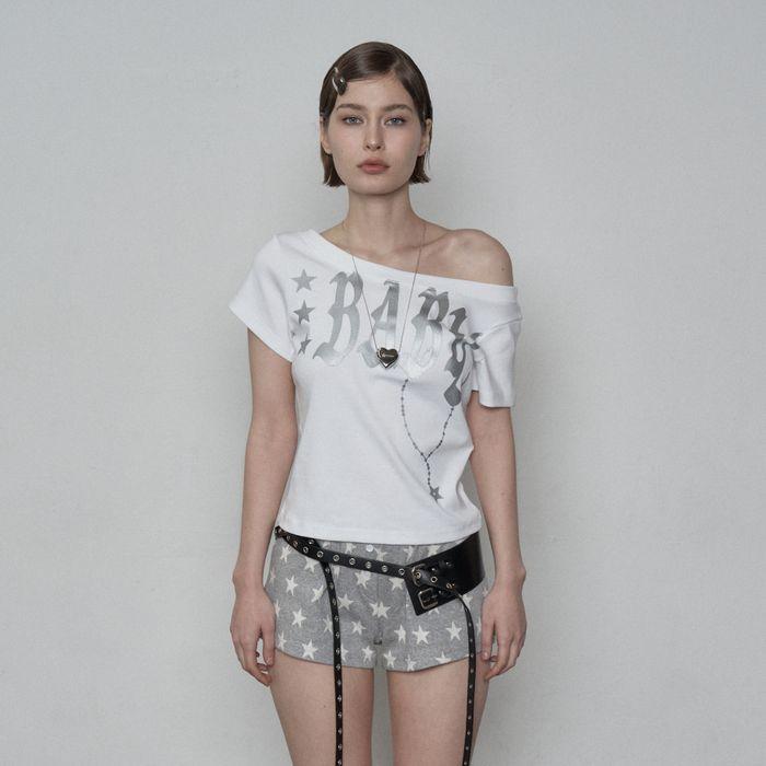 BABY WIDE NECK TOP / WHITE