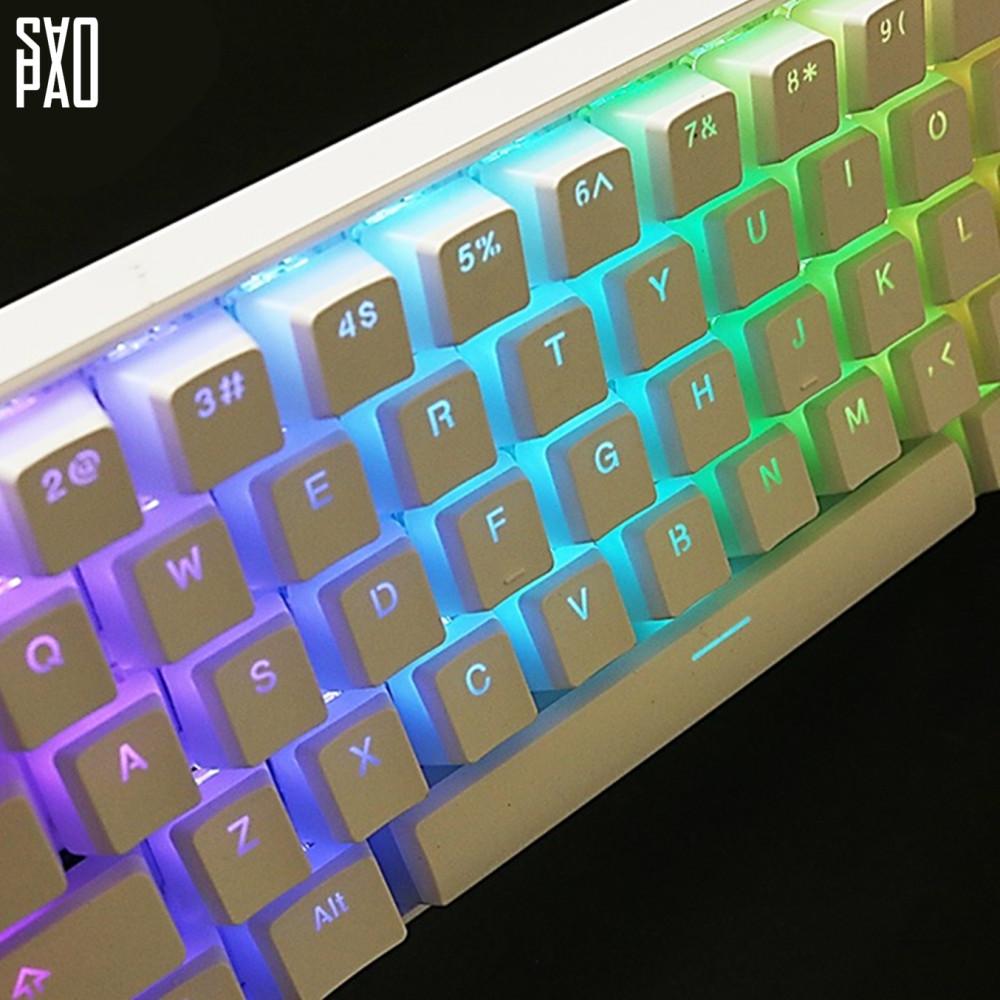 사오파오 화이트 푸딩 키캡 PBT OEM 이중사출 반투명 커세어 배열 호환키캡 (2가지), 108키