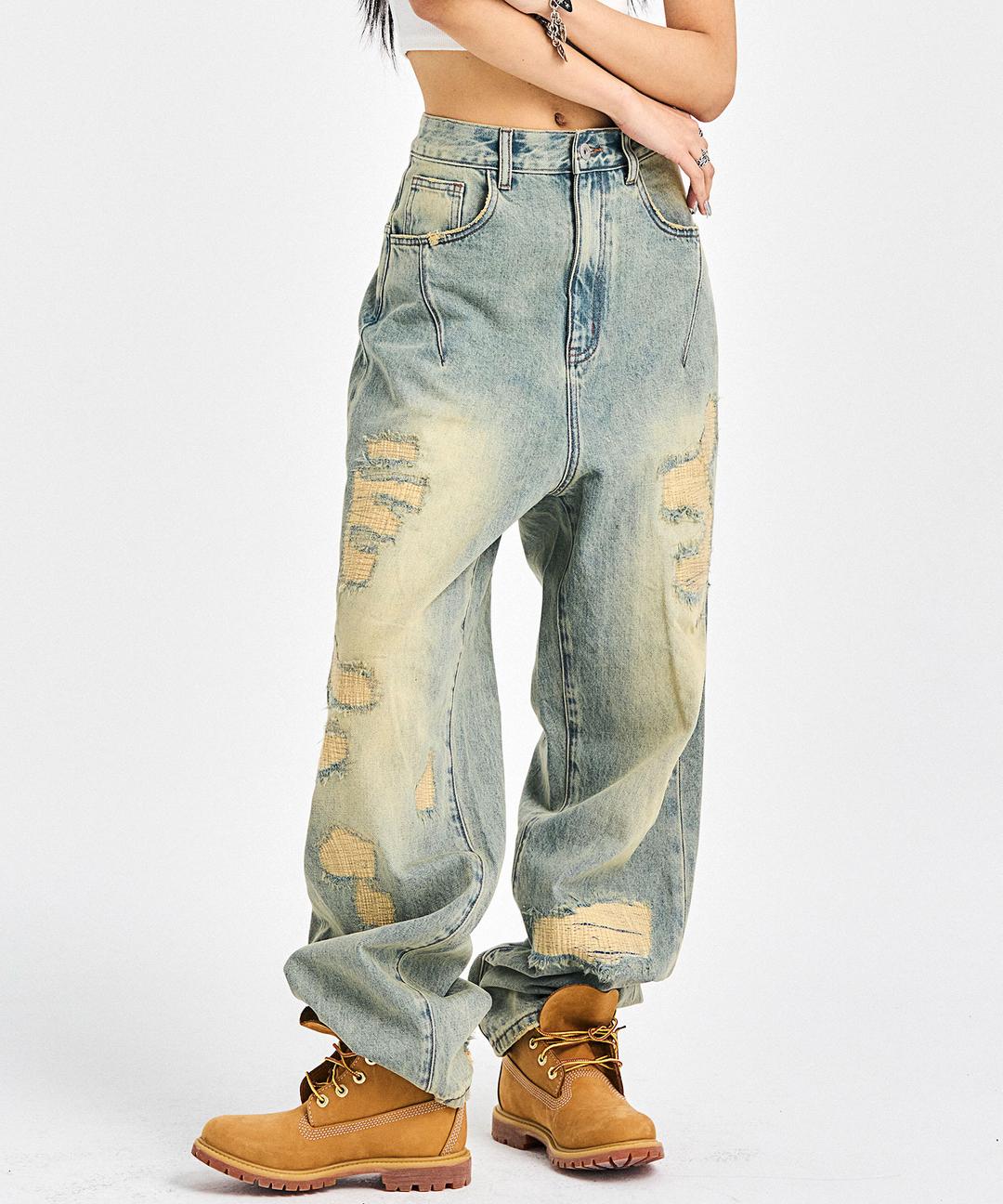 ARCHIVE DAMAGED JEANS_BLUE