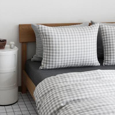 그레이체크 워싱거즈면 침구 -슈퍼싱글풀세트