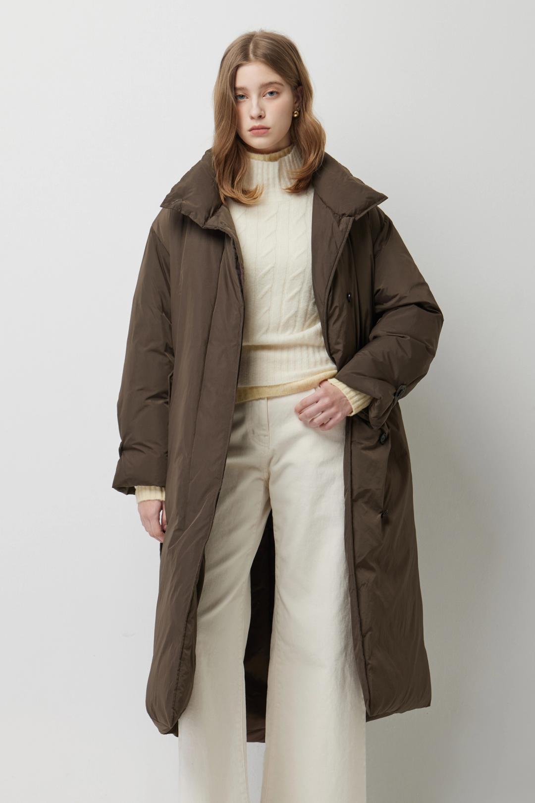 [표예진 착용] 셀린 싱글 버튼 구스 롱 패딩