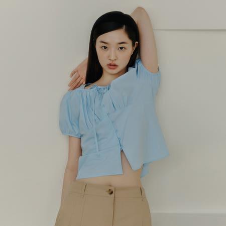 이런 상품 어때요? [SISTINA 본사] 코튼 리본 퍼프 블라우스_AWWBLO21010