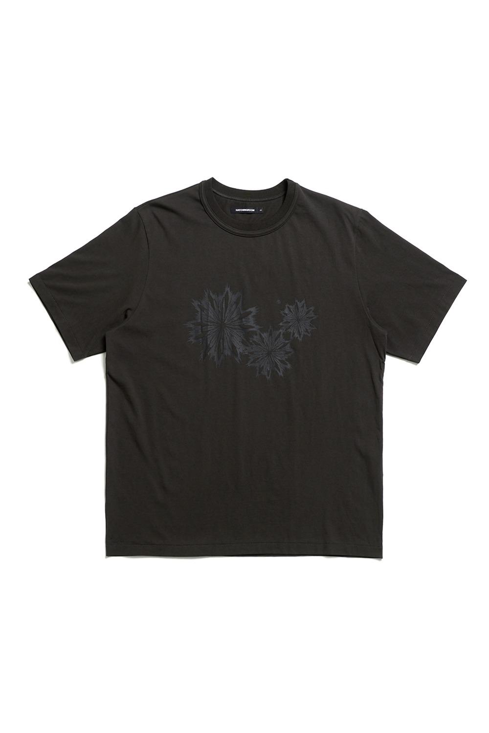 Cartoon Floral Tee 1/2 Charcoal