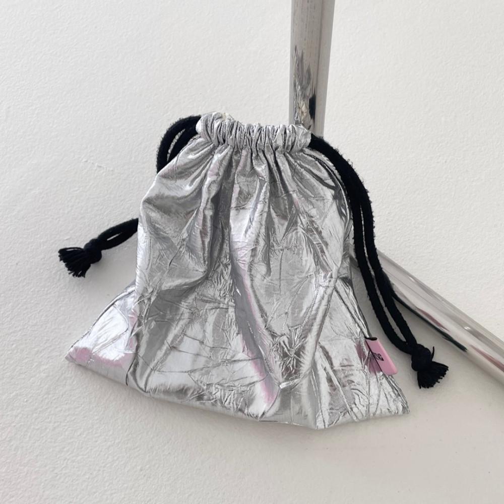 [힝] 실버 스트링 파우치 / silver pouch