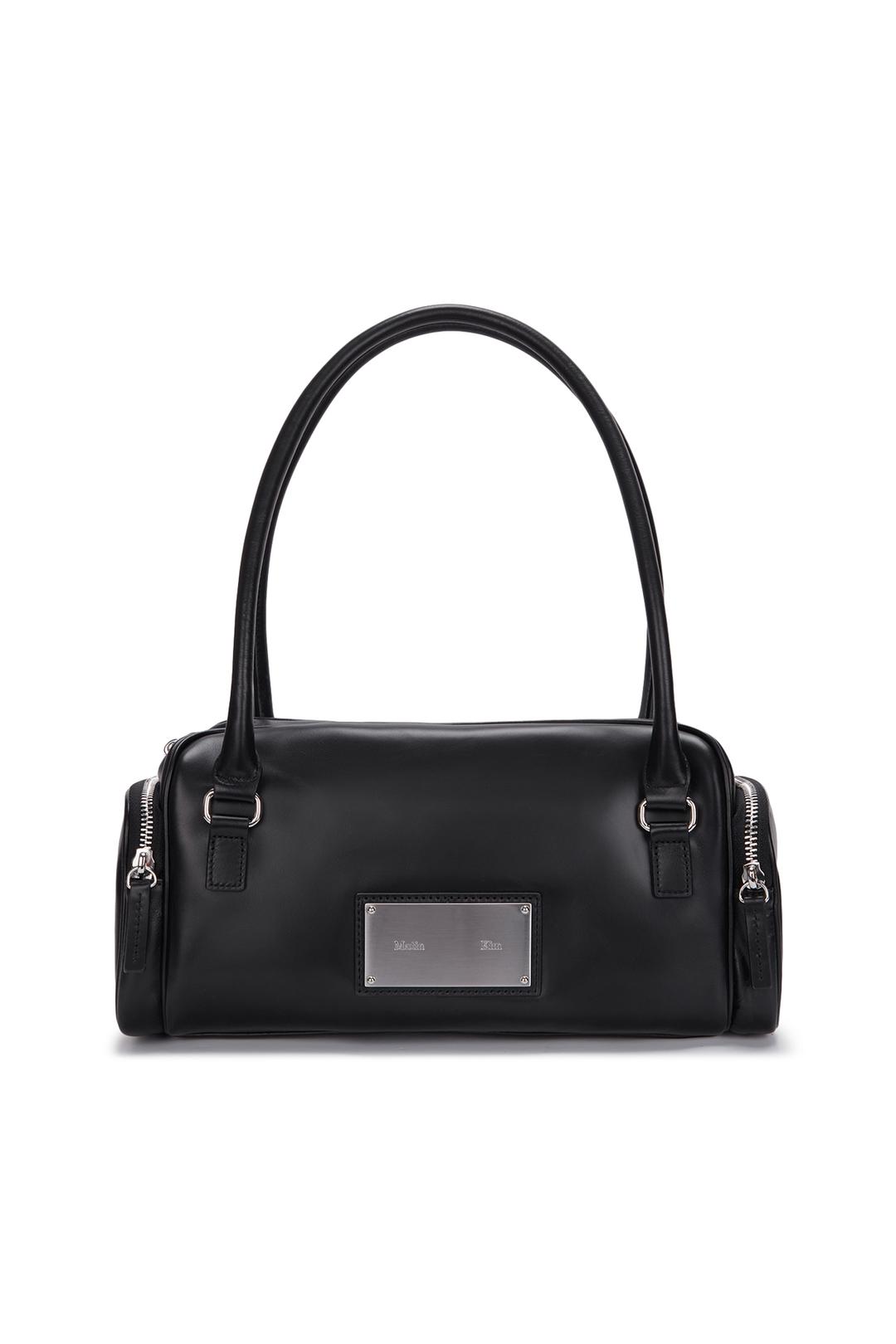 VINTAGE LEATHER BOSTON BAG IN BLACK