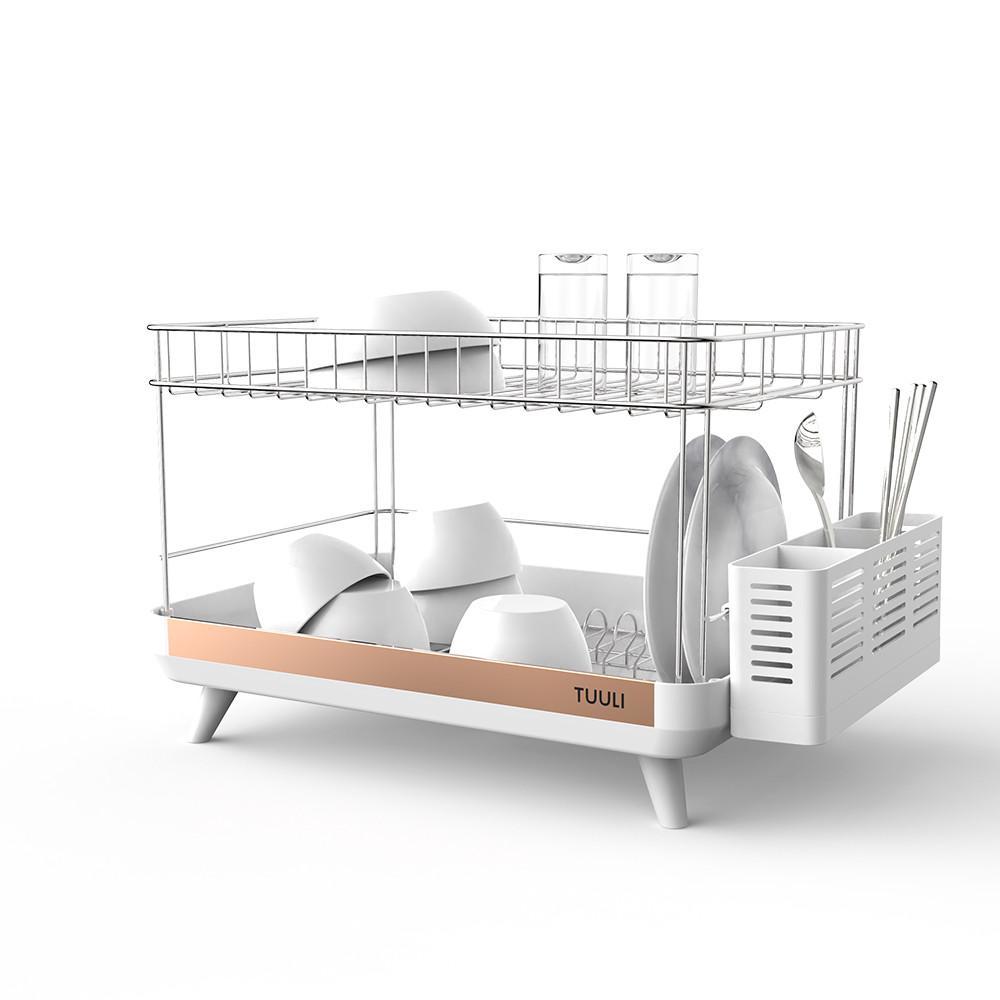 씨에스리빙 튤리 메타 식기건조대 2단 - 화이트