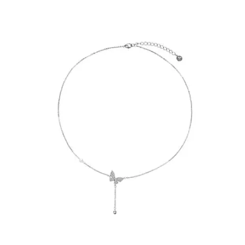 kiki. a jeweled drop butterfly necklace