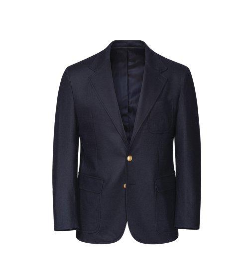 울 캐시미어 싱글 금장 블레이저 배튼