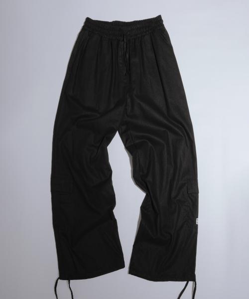 Linen Cargo Jogger Pants Black