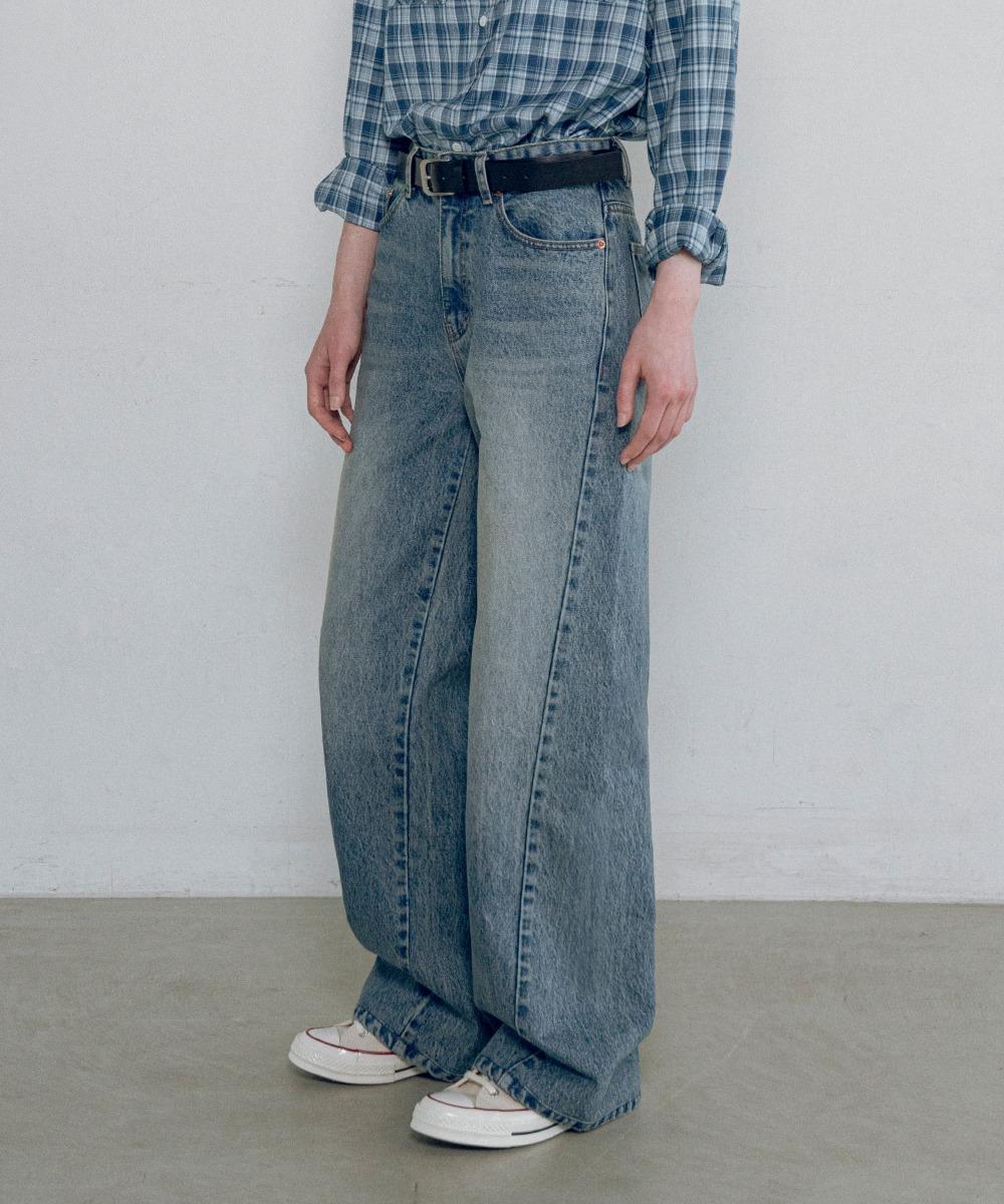 [10/28 예약발송]P3255 커브드 데님 팬츠