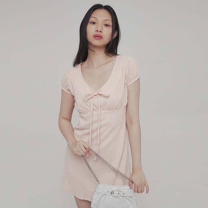 C PUFF RIBBON DRESS_PINK