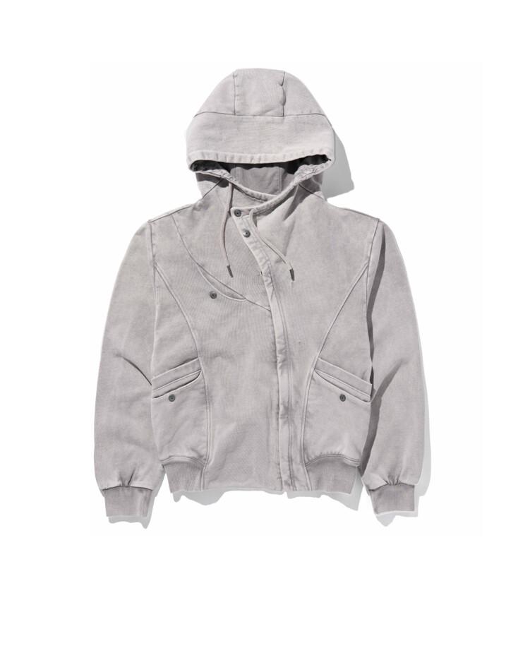UTILITY HOOD ZIP-UP - BLEACHED GREY