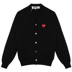 [꼼데가르송]P1N008 BLACK 하트 와펜 울 가디건 블랙