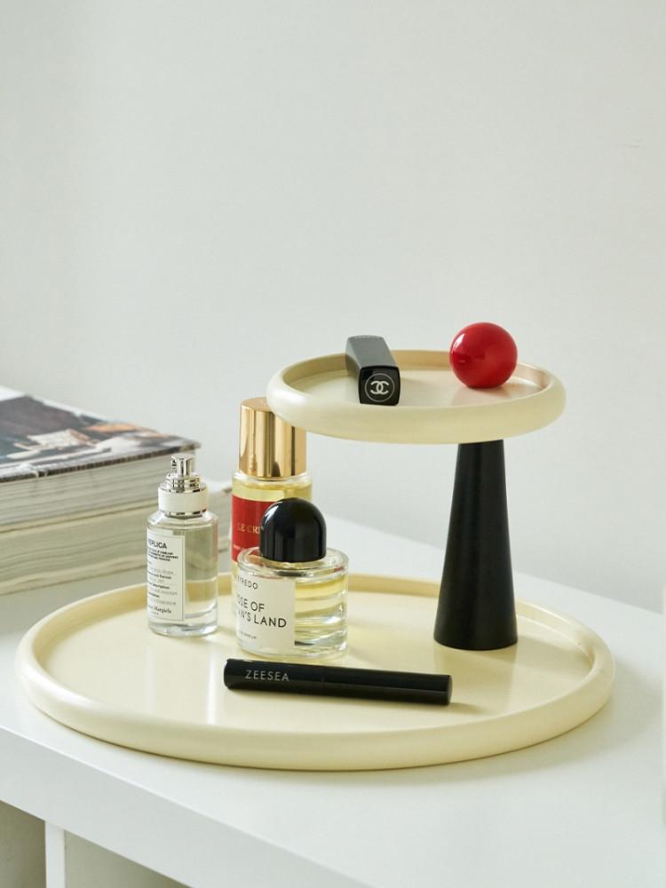 수심 Ball Tray(2 color) 2단 수납 트레이 회전식 보관함 수납 미드센추리
