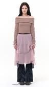 Layered mesh skirt_pink