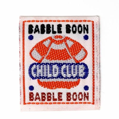 국산 핑크 바블분 레트로 빈티지 자수 직조 라벨